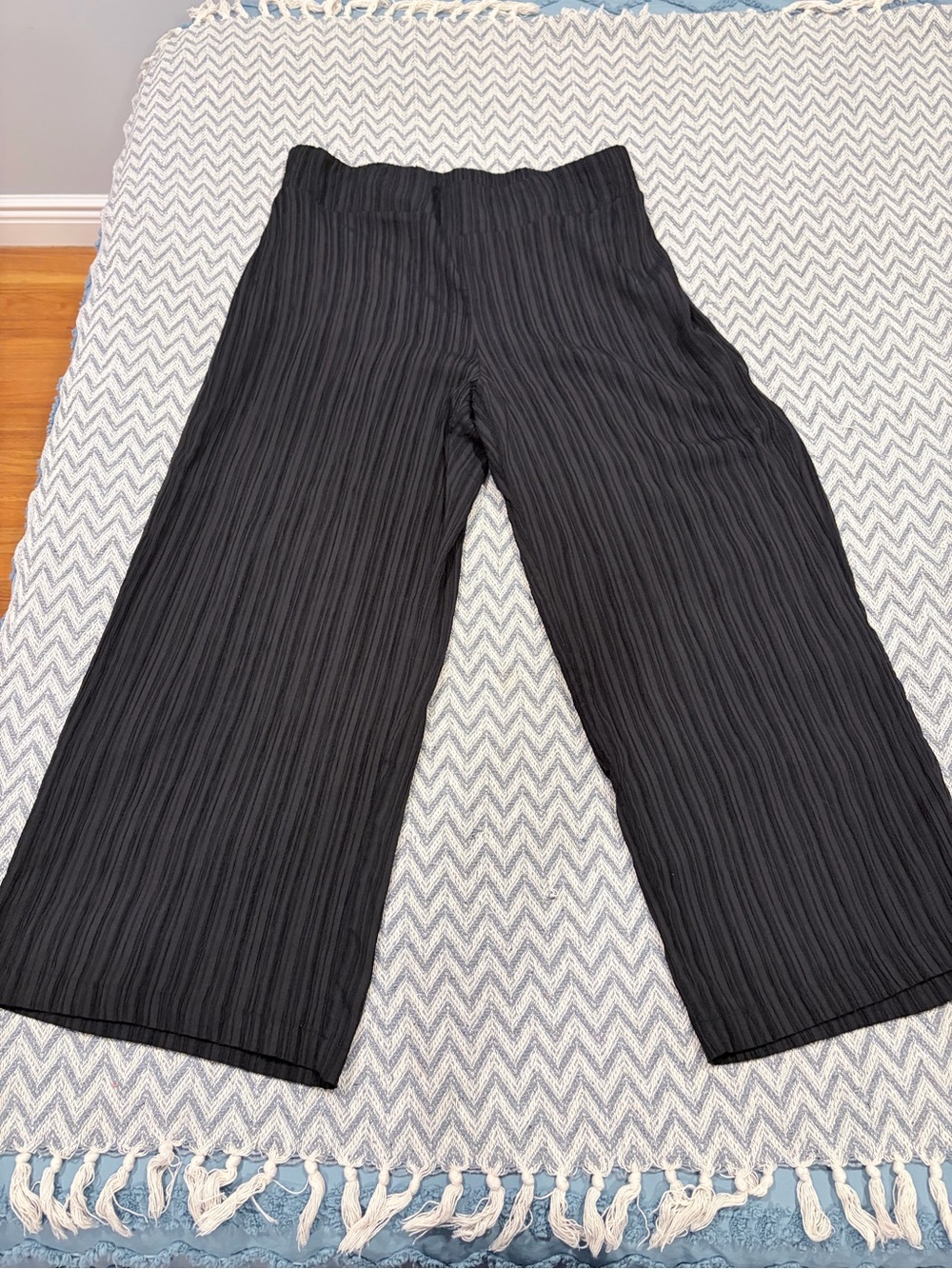 Zac & Rachel Black Wide-Leg Pleated Pants